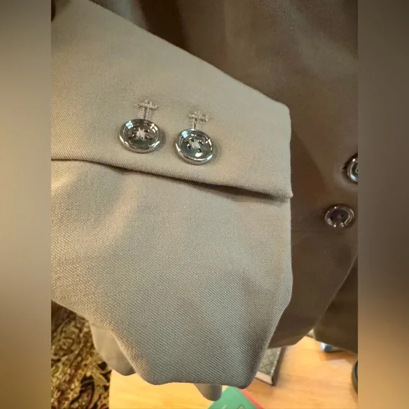 White House Black Market Khaki Blazer Size 14 EUC - Picture 5 of 10